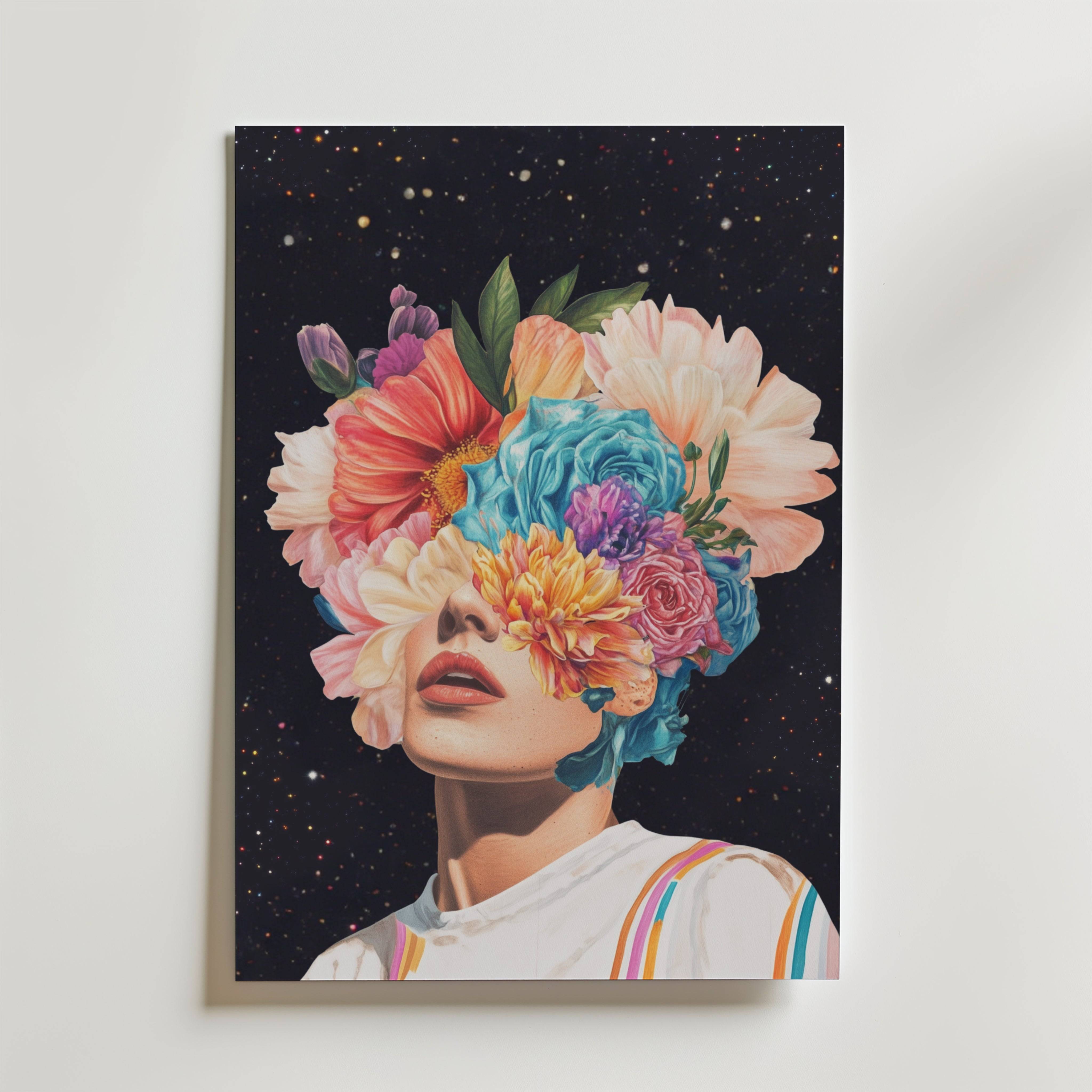 Cosmic Bloom Poster - Premium Canvas 100x140 cm