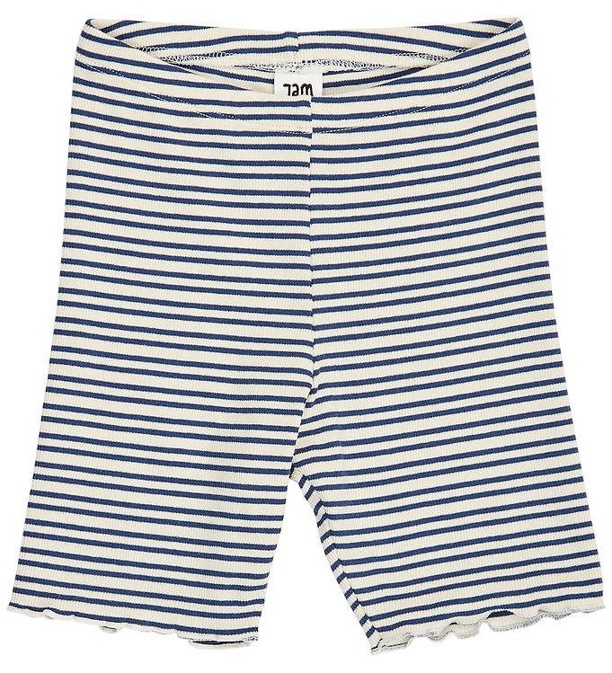 Jam Generation Cykelshorts - Rib - Tofu/Marinblå - Jam Generation - 10 år (140) - Shorts