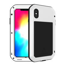 LOVE MEI iPhone Xs Max beskyttelsesetui i kombimaterialer med støvsikkert design - Hvid