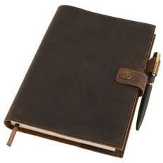 Påfyllningsbar Dagbok, Dagbok i Läder för Kvinnor och Män - Vintage Anteckningsbok, Läderdagbok med penna, Anteckningsbok Läder - A5 Linjerade Sidor, Dagbok med Penna från Moonster