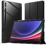 JETech Fodral för Samsung Galaxy Tab S10 Ultra/Tab S9 Ultra 14,6 Tum med S Pen Hållare, Genomskinlig PC Baksida, Stötsäkert Tri Fold Stand Tablett Case, Automatisk Väckning/Sömn (Graphite Svart)