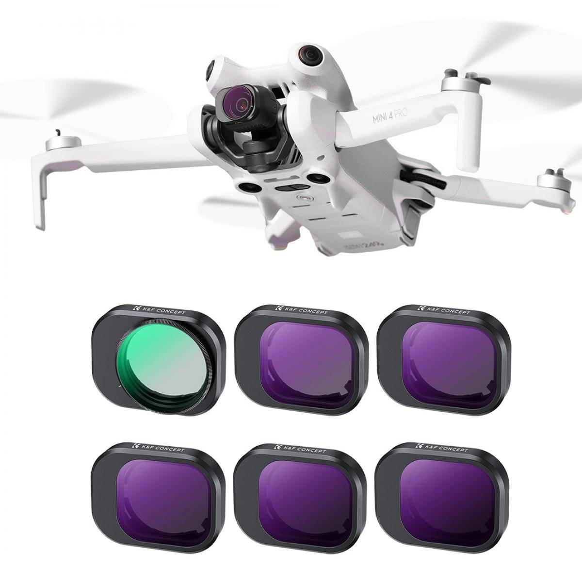 KENTFAITH Mini 4 Pro Filter Kit, 6 Pack (CPL + ND8 + ND16 + ND32 + ND64 + ND128) CPL, ND Filters Compatible with DJI Mini 4 Pro, Multi-Coated Gimbal Safe Optical Glass Filter
