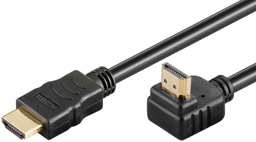Goobay High Speed HDMI-kabel 90° med Ethernet, 2m