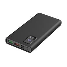 PLATINET Powerbank 10000 mAh m. LED-skærm - Sort