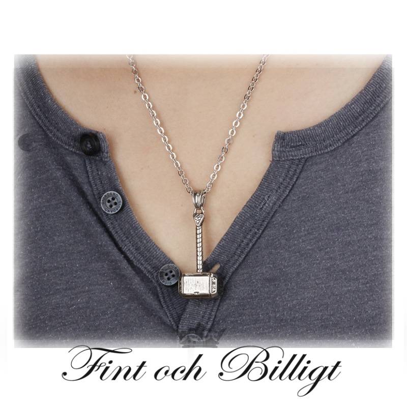 Halsband Tors Hammare Classic Steel Edition - 316L Stål Silver