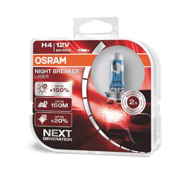 H4 Osram Night Breaker Laser 60/55W, 12V, 2st