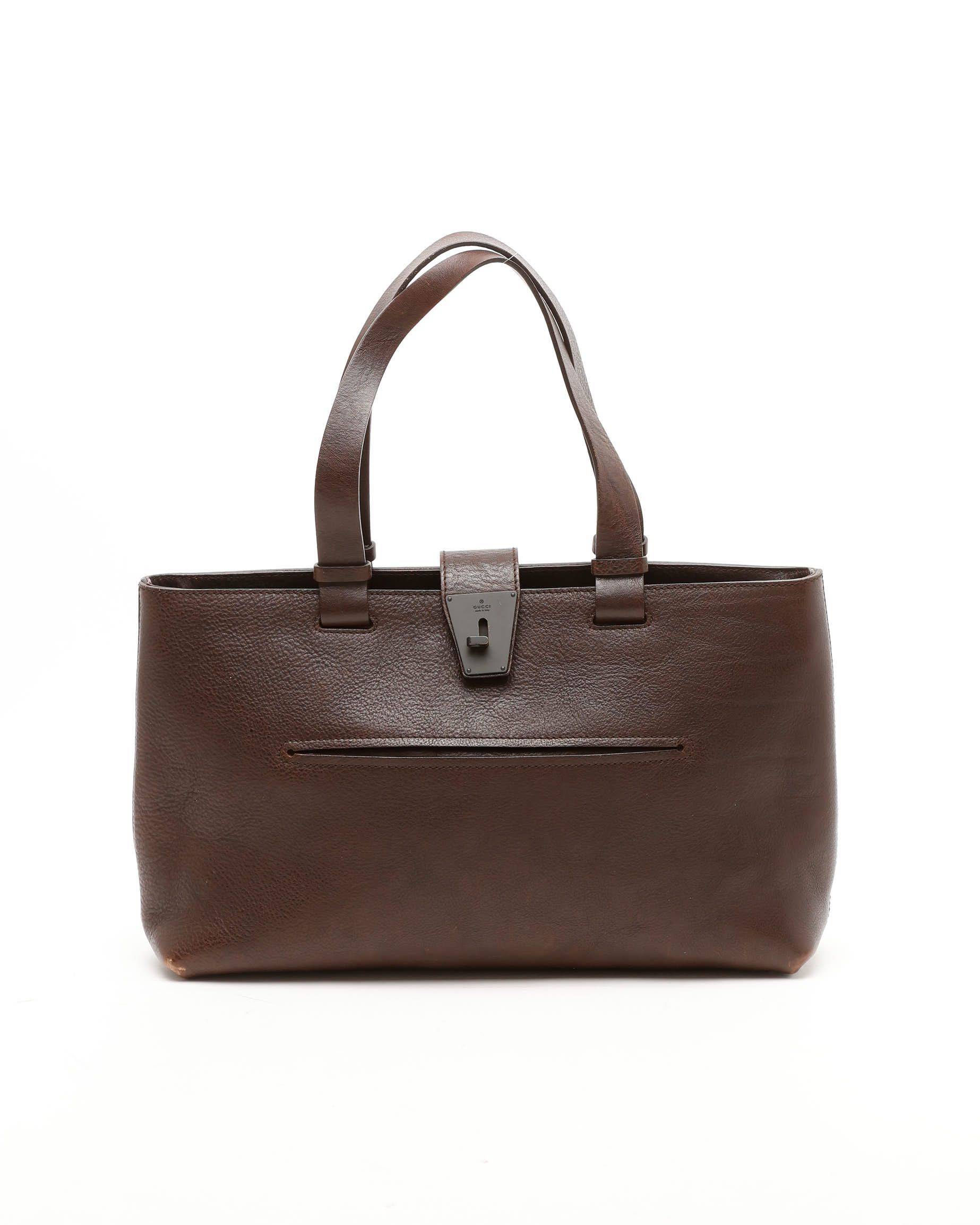 Gucci Leather Tote Bag - Brown (One Size)