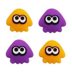 Splatoon Squid Silikone Tommelfingergreb Analog Cover Joystick Cap til Nintendo Switch/oled/lite controller Yellow and Purple