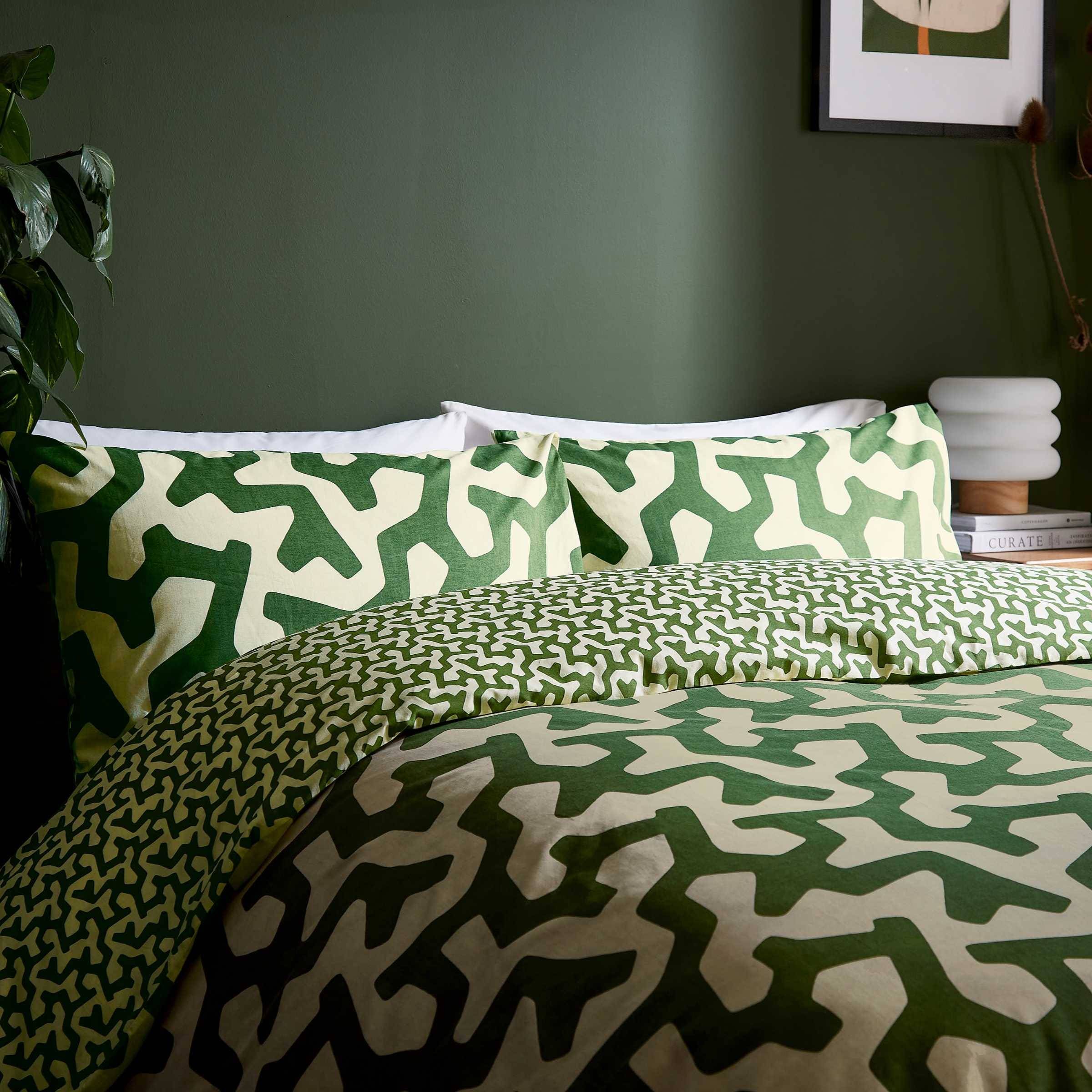 Helena Springfield Loft Living Hikani Single Duvet Cover SET, Green