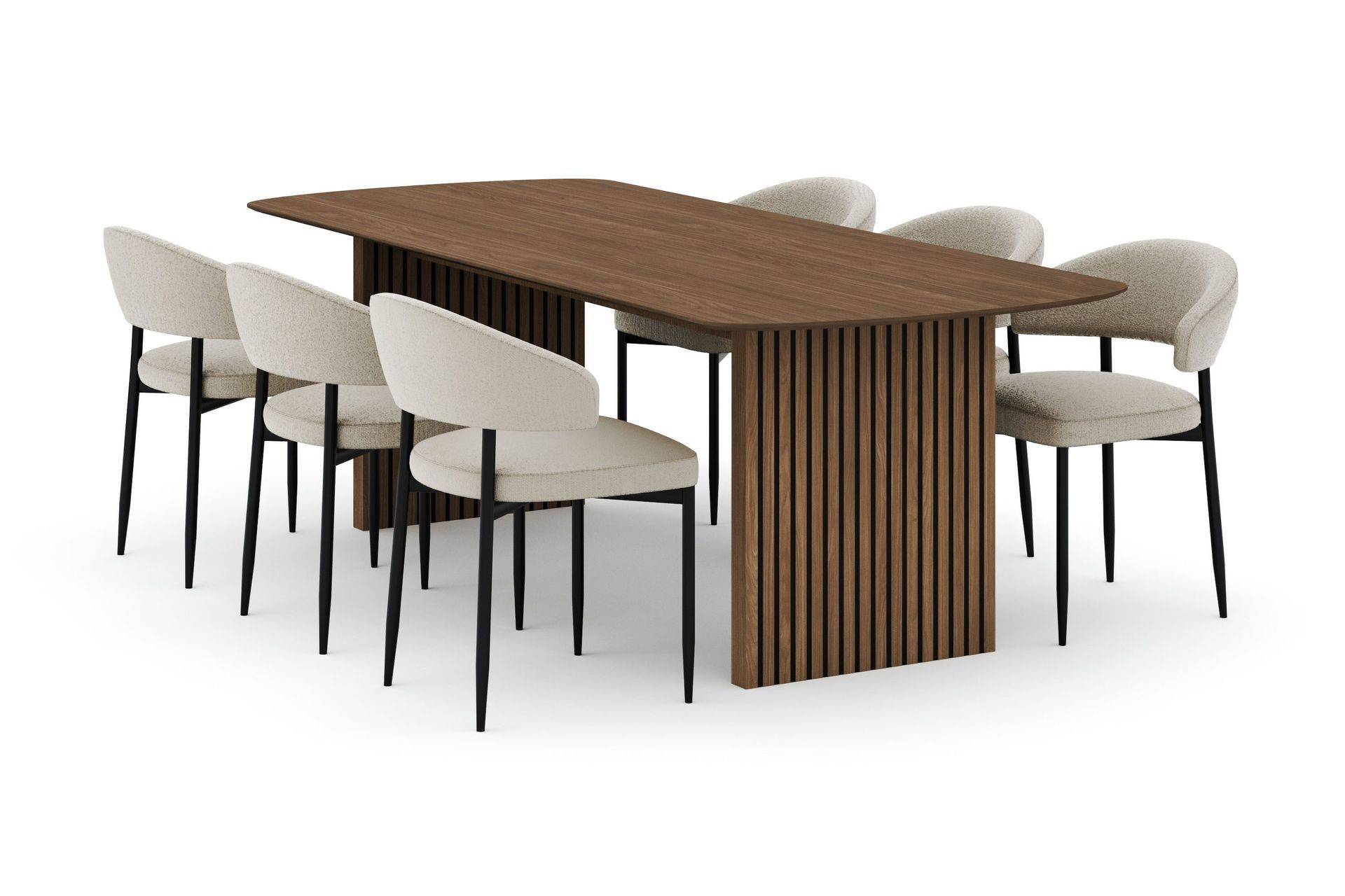 Bark Richeto Matbord 240 cm med 6 Sawako Stolar Ek