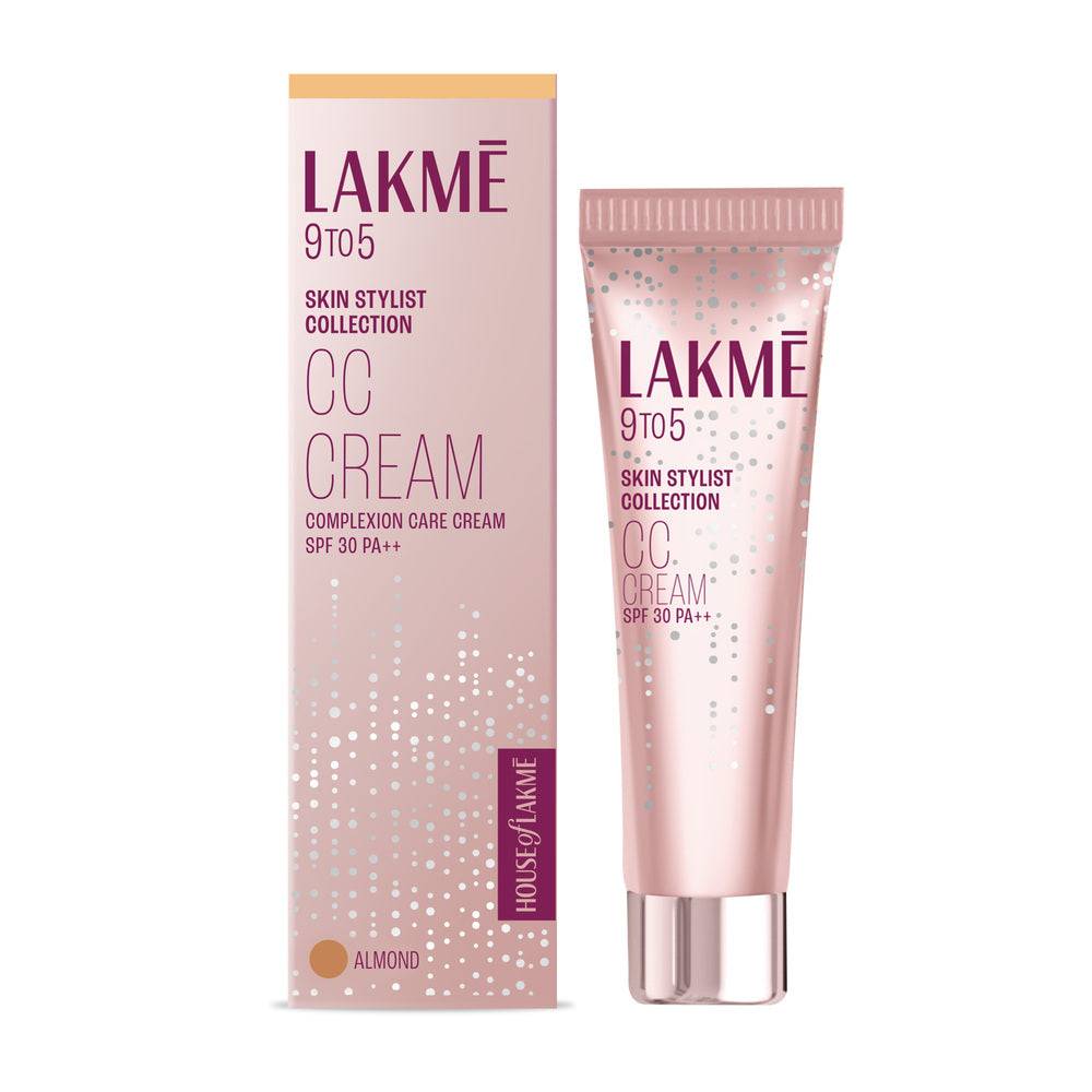 Lakme 9 Till 5 Hudvård Face CC Cream, SPF 30, Döljer mörka fläckar och fläckar, 30 g Almond, 30g