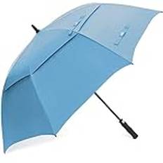 G4Free 47/54/58/62/68 tum automatiskt öppet golfparaply extra stort överdimensionerat dubbeltak ventilerat vindtätt vattentätt käppar-paraply (himmelsblå, 157,5 cm/ 62 tum)