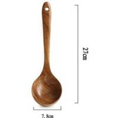 Naturlig teak trä porslin sked lång ris durkslag soppa skimmer matlagning soppskedar skopa köksredskap