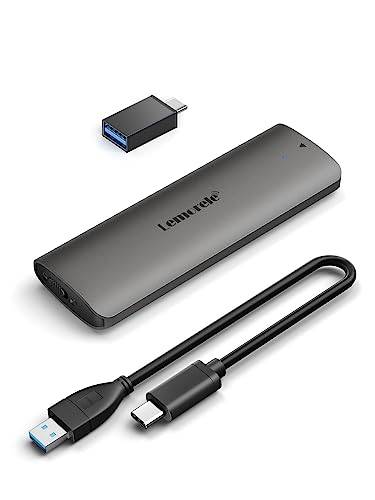 Lemorele SSD-fodral, M.2 NVMe PCIe extern hårddisk, USB C 3.2 Gen 2 10 Gbps UASP, M2 USB-adapter för 4TB M-tangent/M+B-nyckel 2230/2242/2260/2280 SSD med kabel (stöder inte SATA)