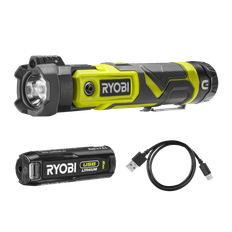 Ryobi RLP4-120G 4V USB Lithium Lommelygte med batteri og ladekabel