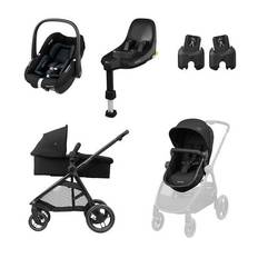 MAXI COSI Pebble Zelia 3 barnvagn och S bilbarnstol inklusive Family Fix S bas och adapter