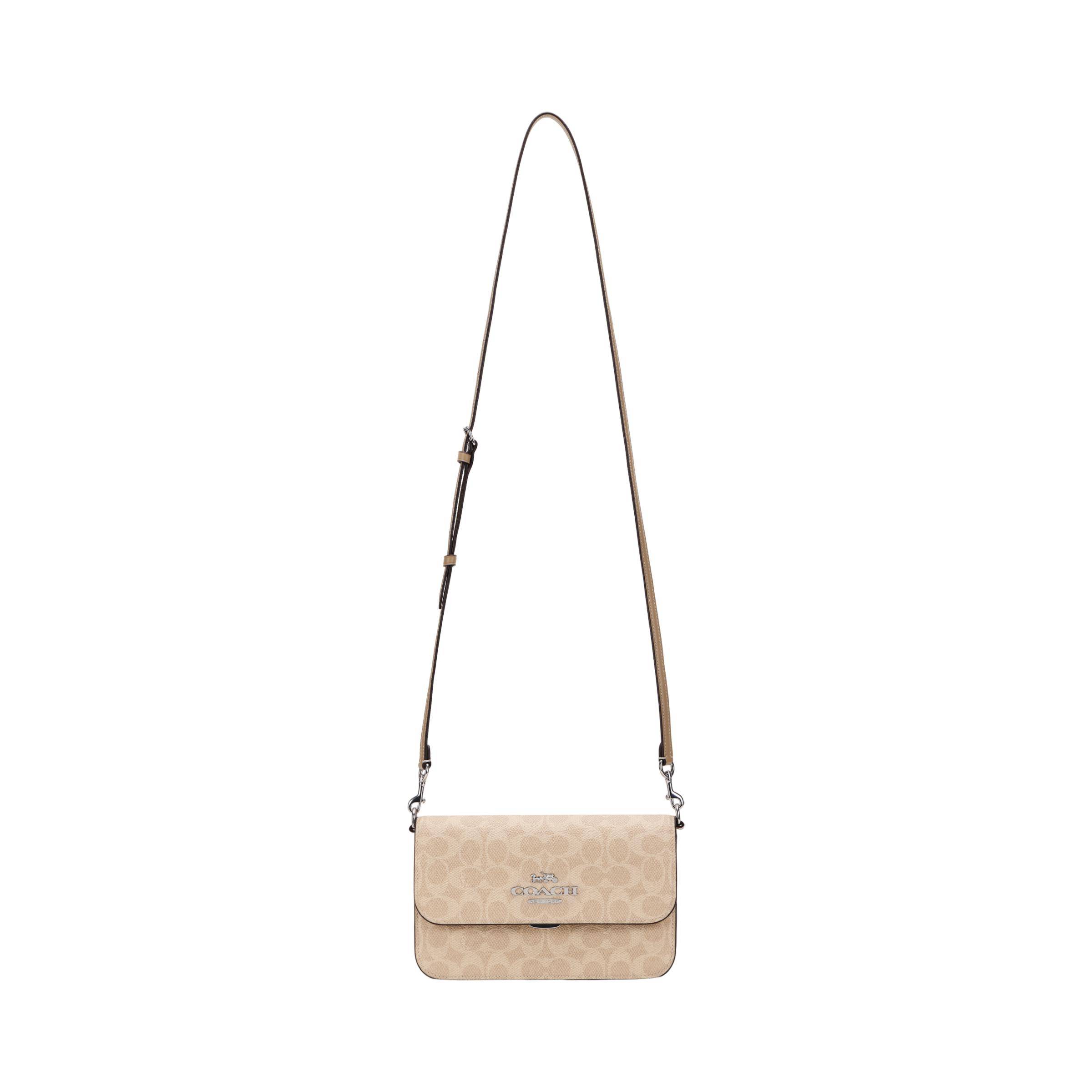 Coach Brynn 23 Brand Logo Adjustable Shoulder Strap Faux Leather And Split Cowhide Crossbody Tote Bag Medium Women handbags Light-Beige CX798-SVPWH Gift Box Set (Basic Set+Yellow Box)