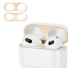 1 set Apple-tema skyddsfodral, ultratunt klistermärke Skyddsfilm dammskydd kompatibelt med Apple 1/2/Pro/3/Pro2/4 laddningsfodral (hörlurar ingår ej) - Guld (AirPods1/2,AirPods 3,AirPods 4,AirPods Pro/AirPods Pro 2nd)