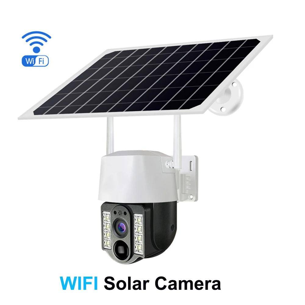 4G 1080P SIM-kort Solar Smart Camera 4K CCTV WiFi IP utomhus Trådlös kamera med dubbla linser Vattentät CCTV Hemsäkerhetsskydd WIFI Camera