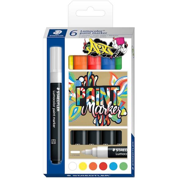 Lumocolor målarmarker 6 ass 10st
