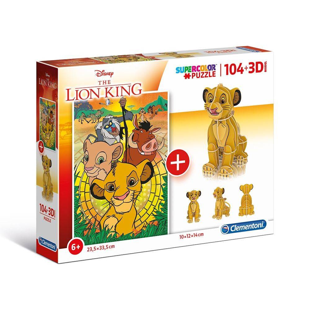 Clementoni SuperColor Il Re Leone 3D Puzzle Unisex 6+ anni 104 pezzi — Puzzle