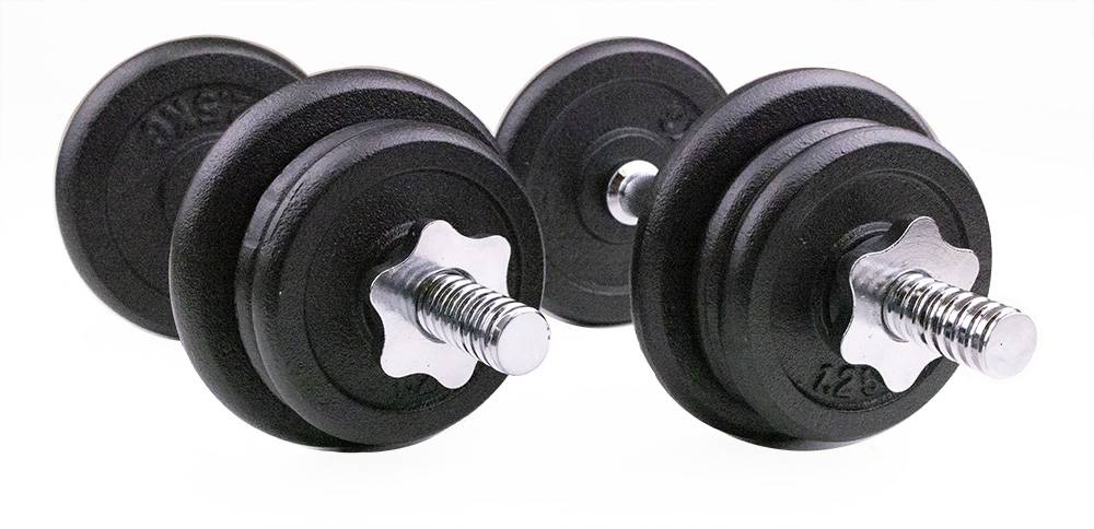 Byggbart hantelset Järn - 2 x 12kg