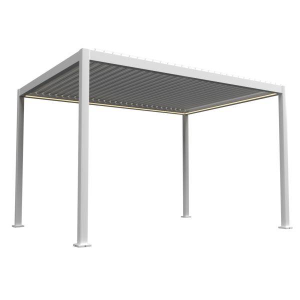 Essence elektrisk LED pergola med lameltag 400x300cm hvid