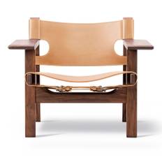 Fredericia Furniture - The Spanish Chair, Oljad valnöt, Natur läder - Lænestole - Børge Mogensen - Beige - Træ