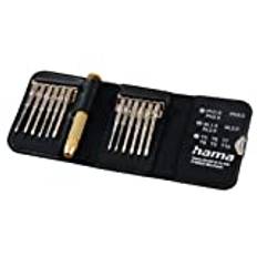 Hama Feinmechaniker Schraubendreher Set Mini (Kreuzschlitz, Schlitz, Torx Reparatur-Set Magnetisch Für Brille, Uhr, PS5, Laptop, Tablet, Handy, Kamera, Modellbau) Screwdriver, Werkzeugset 13-teilig