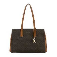 Michael Kors, Taske, Dame, Brun, ONE SIZE, Uld, Trykt lærred Laila indkøbstaske