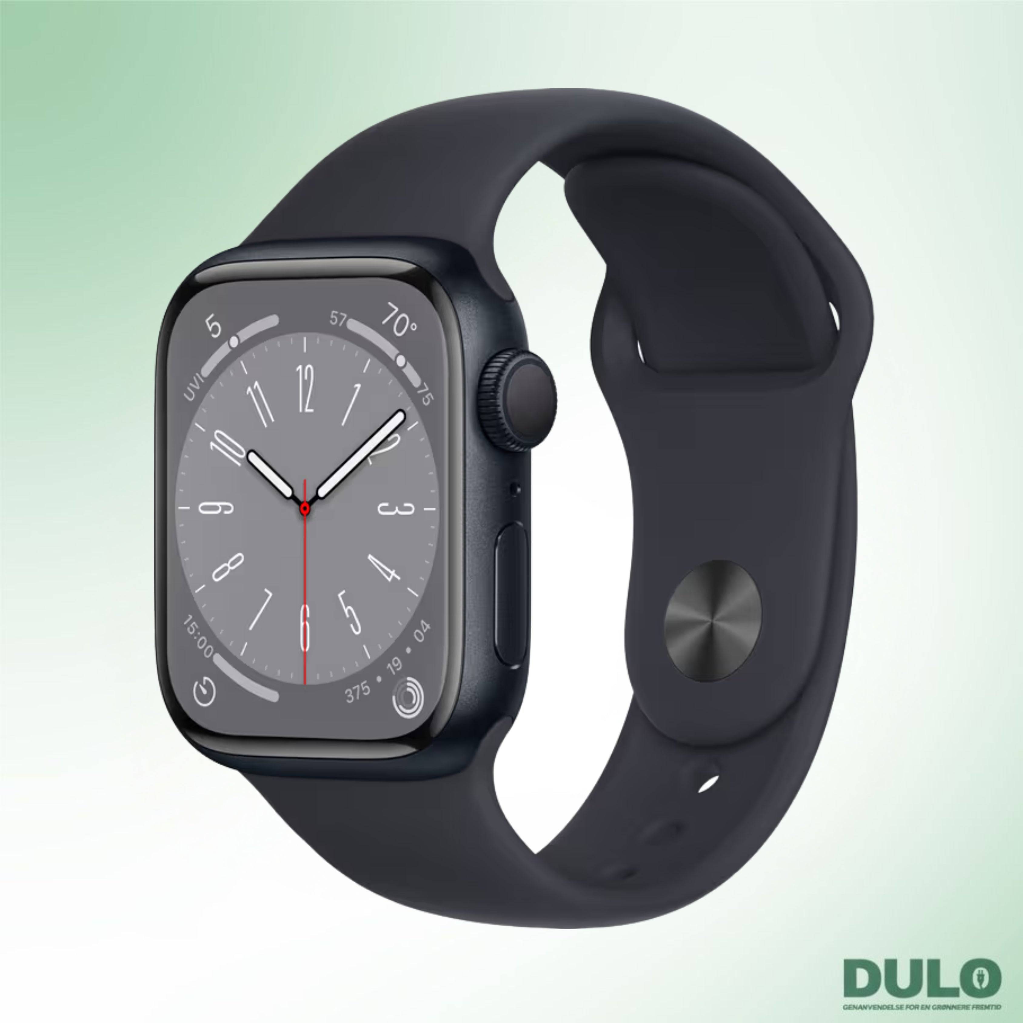 Apple Watch Series 8, 45mm, GPS + Cellular - Flot / Midnat / Midnat (aluminium)
