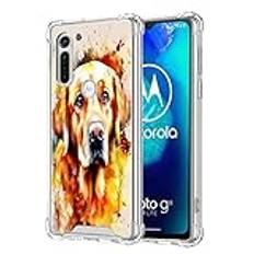 KUAVETO Genomskinligt fodral till Moto G8 Power Dog Print Art-24 design stötsäker anti-fall skyddande genomskinligt skal för Moto G8 Power