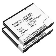 2x W-10 Batteri för Netgear NightHawk M1 / MR1100 W-Lan Hotspots , mobile Router - 5000mAh Laddningsbart ersättningsbatteri eller reservbatteri