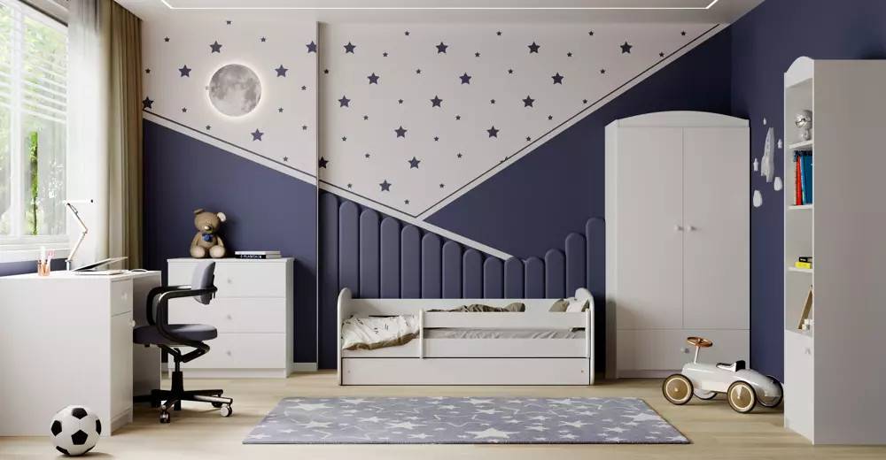 Säng med madrass och låda 140x70 BABY DREAMS vit