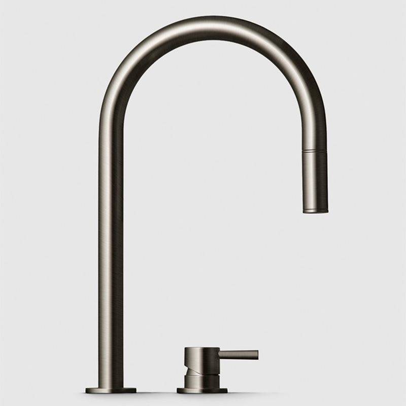 Köksblandare Tapwell EVO018 med Utdragbar Pip 2-håls Borstad Nickel