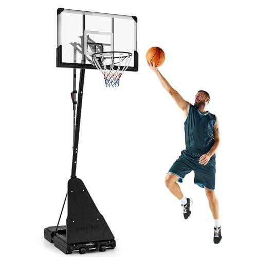 COSTWAY basketkorg utomhus, bärbart basketstativ 150–305 cm höjdjusterbar, basketkorg med stativ, 2 hjul, mobil korbanläggning för barn, vuxna