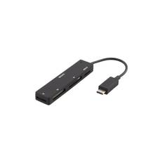 Deltaco USB 2.0 Minneskortläsare, 4 Fack, USB-C, Stödjer SD, Micro-SD, M2 och MemoryStick - Svart