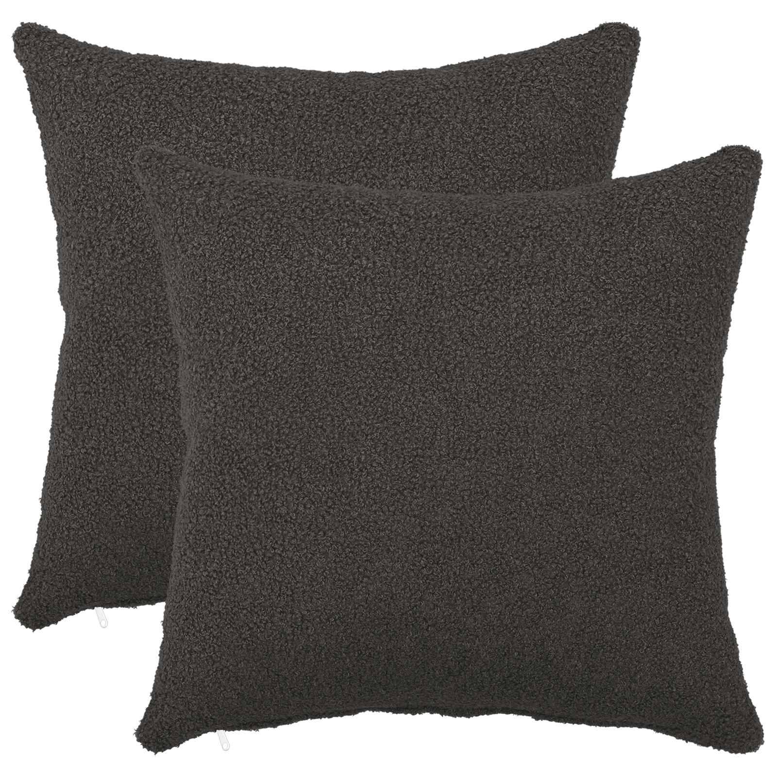 vidaXL Kuddöverdrag 2 st HEERLEN Mörkgrå 40 x 40 cm Bouclé