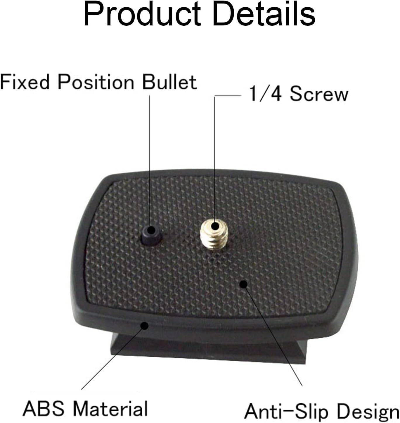 Universal Camera Quick-Release Plate, Black Tripod Head Quick-Release Plate for Most Tripods, with 1/4-Inch Screw