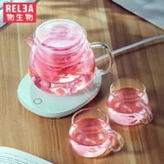 Hantverk tekanna värmebeständigt glaskanna glasfilter elektrisk konstant temperatur värmare tekanna vattenkokare koppar combo - 750ml grytkoppspis