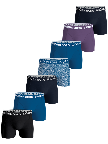 Björn Borg Cotton Stretch Boxers 7-pack Svart, 158-164