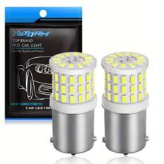 TEMU 2pcs Xstorm Led Car Brake Lights, 1156 P21w Ba15s 1157 P21/5w Bay15d, 12v White Ceramics Reserve Lamps, 12v Universal Fit For Motor Vehicles, Hardwired Auto Signal Lights, Without Battery