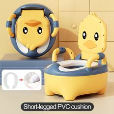 TEMU Kids' Potty Training Seat - Durable, Easy-clean Plastic Toilet For - Infant Toilet With Fun Yellow And