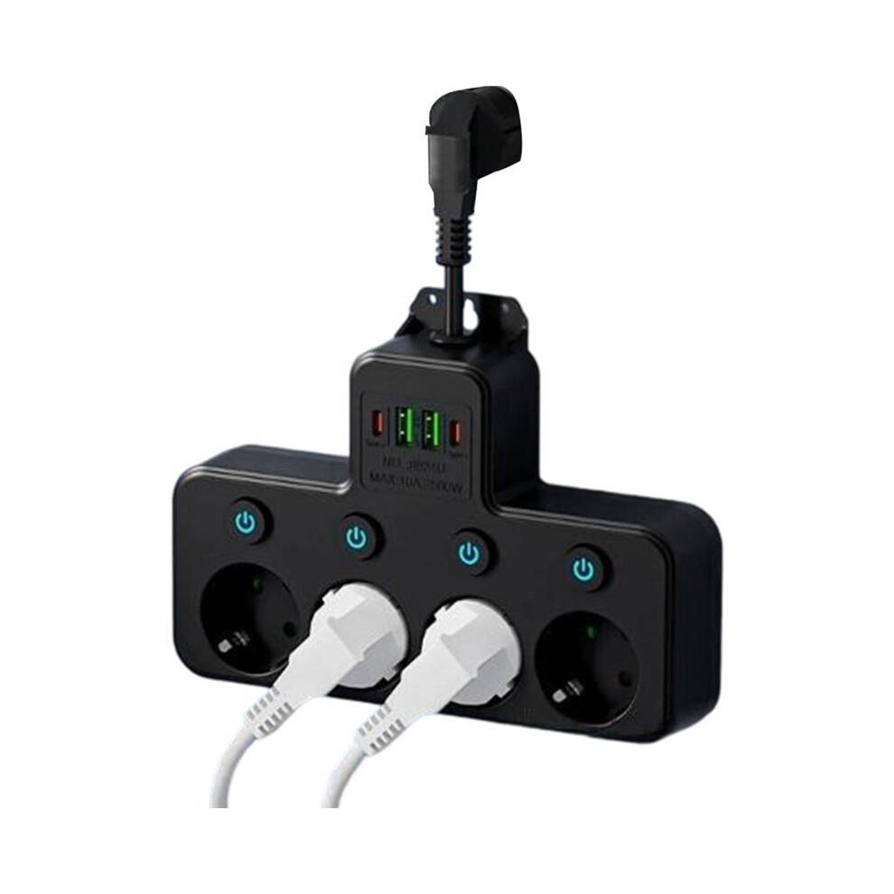 EU Plug 4 AC Outlet Power Strip Multiprise Wall Socket Universal Network Filter USB Cherger Separate Adapter B