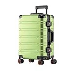 Resväska Aluminium-magnesium reseficka Business Rolling On Wheels Vagn Bagage Carry-Ons Hytt Resväska (Color : Light Green, Size : 29")