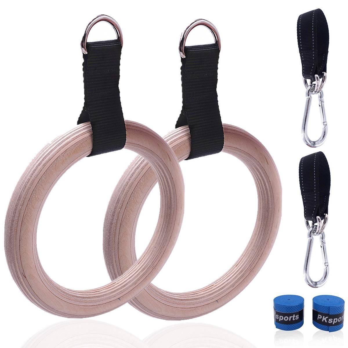 1 Par Pull Up-handtag Gymnastikringar med Hängremmar Karbinhake för Hemmagym Styrketräning Helkroppsträning Crossfit
