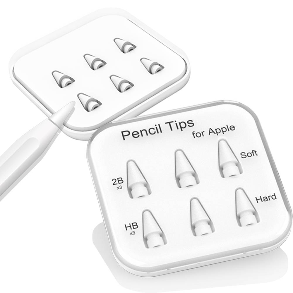 Soft Pencil Tips for Apple Pencil 1st / 2nd / 3rd /Pro Generation, Double-Layered iPad Stylus Nib, Both Soft and Hard