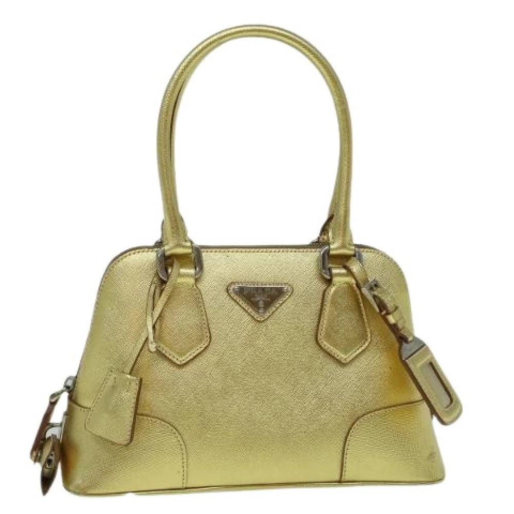 Prada Vintage Pre-owned Vintage Saffiano Håndtaske - Vintage - Dame - Gul - ONE SIZE - Uld