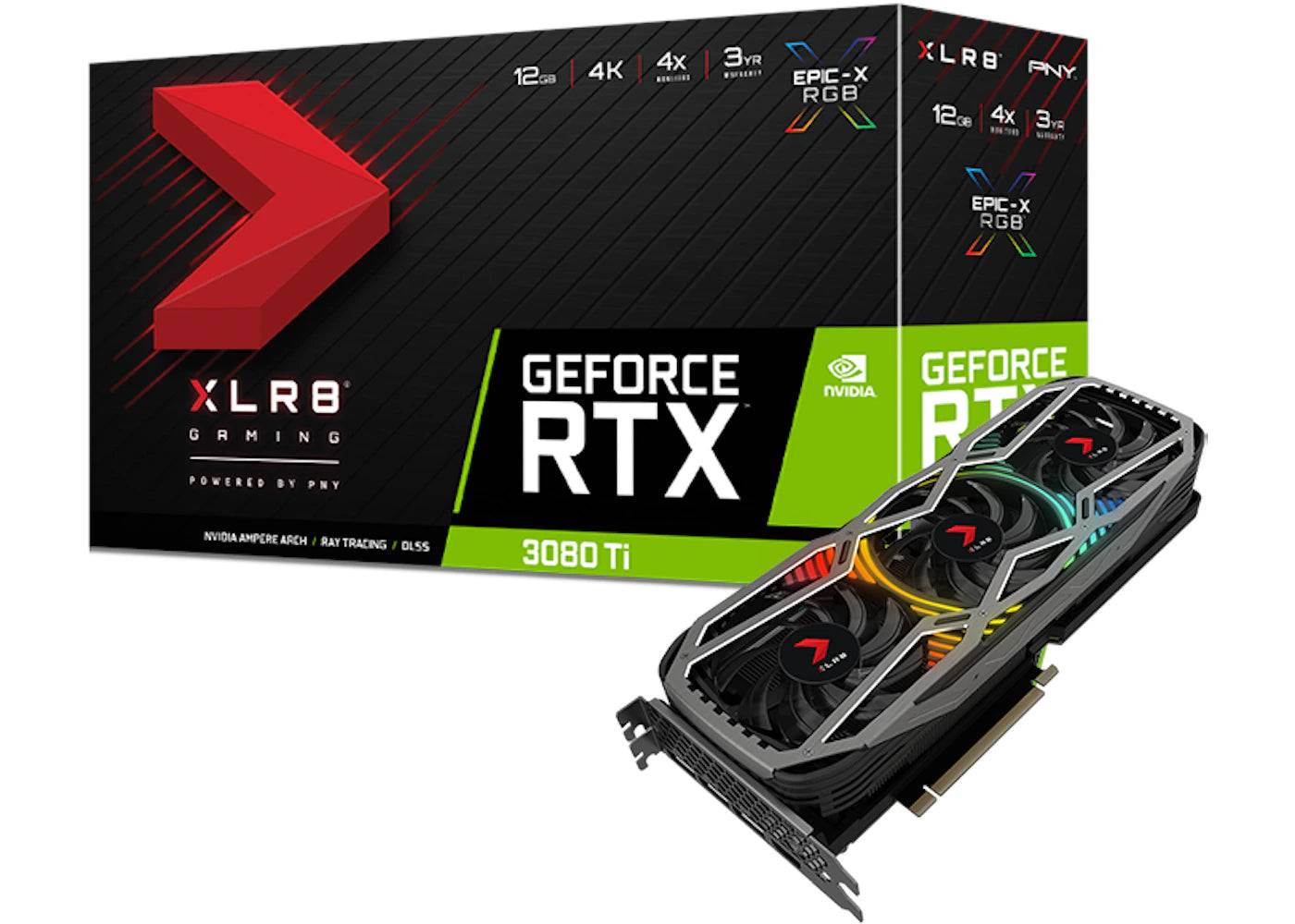 NVIDIA PNY GeForce RTX 3080 Ti XLR8 GAMING REVEL Graphics Card (VCG3080T12TFXPPB) - One Size (One Size)