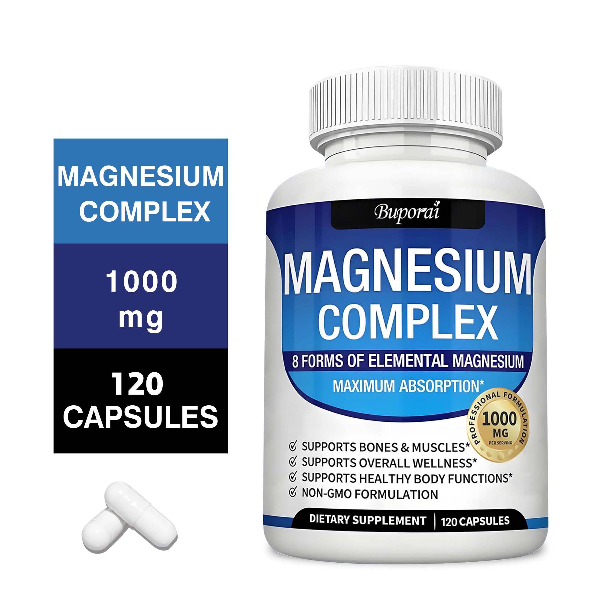 Kosttillskott med en blandning av 8 former av magnesium – inklusive magnesiumglycinat och magnesiumtaurat – för maximal absorption.